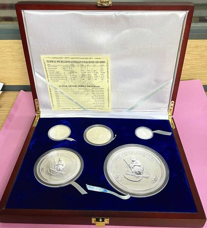 2004 -The Australian Lunar 999 silver coin the Perth Mint 5 coins physical Themes & Pop Culture Perth Mint