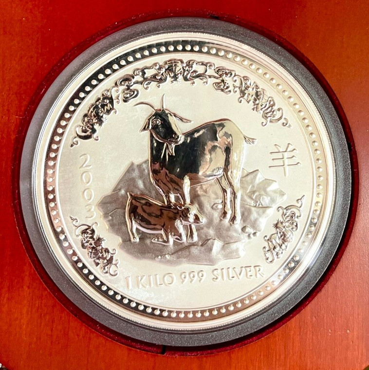 2003 Australia Lunar Goat $30 Silver Kilo Coin