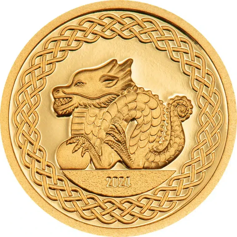 2024 Mongolia Lunar Year of the Dragon .5g Gold Proof Coin