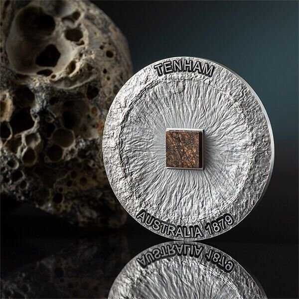 2022 - Tenham Meteorite Geography 50 g Antique finish Silver Coin CFA Cameroon physical Themes & Pop Culture Carpathian Mint