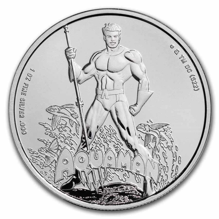 2023 - Aquaman™ 1oz Silver DC Comics™ (2) Silver Coin Samoa ST / BU physical Bullion & Precious Metals No Show Mint