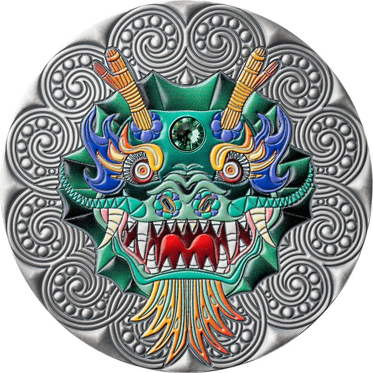2024 - $5 Niue AF - 2 OZ Mandala Collection - Dragon