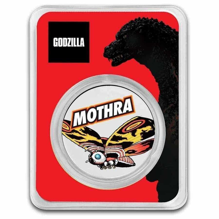 Mothra Godzilla Silver Coin Color 1 Oz 999 Niue $2 2023 ST/BU- physical Themes & Pop Culture 