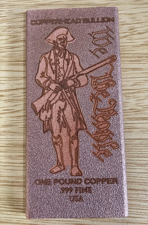2022 - 1 Pound lb (16 oz) 2nd Second Amendment Copper Bullion Bar .999 Fine Patriotic