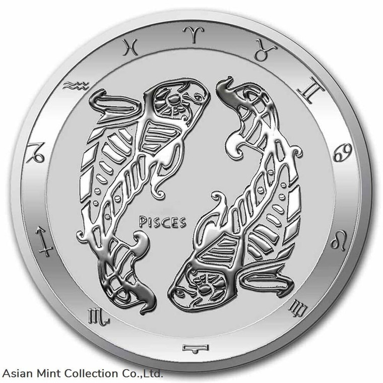 2022 Tokelau 1 oz .999 Silver $5 Zodiac Series: PISCES ~~ in Capsule