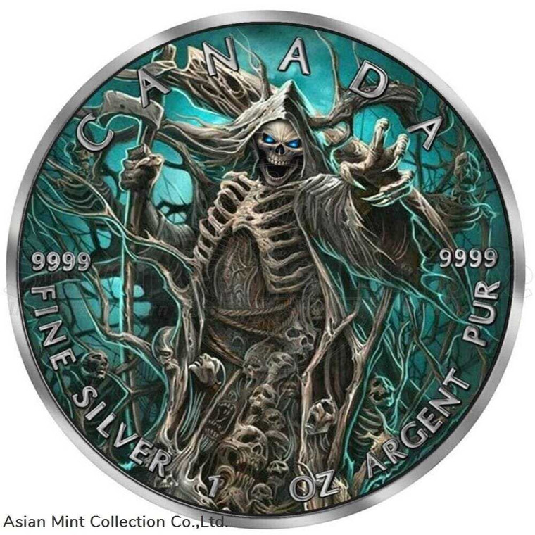 2023 Canada Grim Reaper Armageddon VI Maple Leaf 1oz Silver Coin physical World Coins 