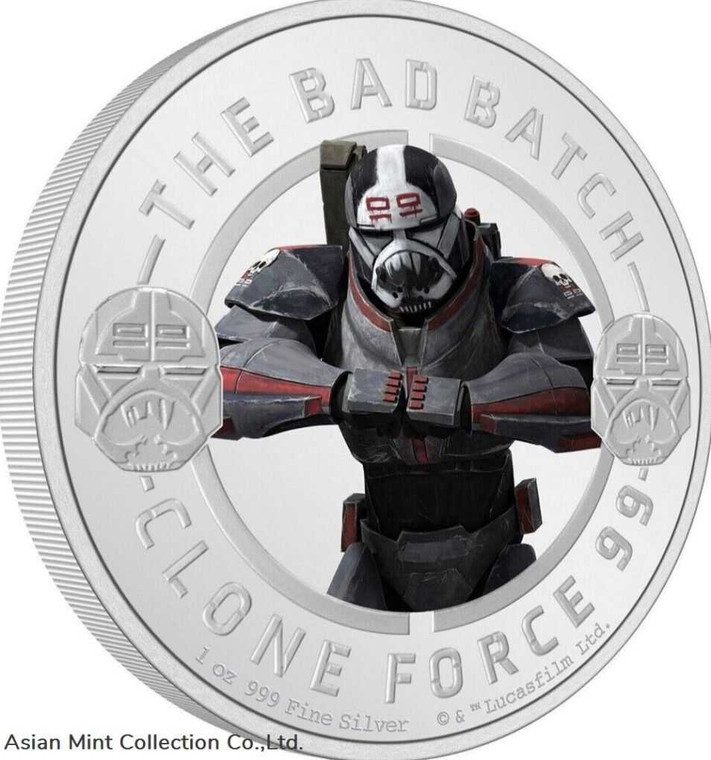 2022 Niue Star Wars™ The Bad Batch™ - Wrecker 1oz Silver Coloured Proof Coin physical Themes & Pop Culture New Zealand Mint