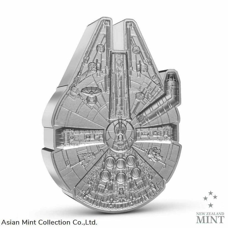 2022 Niue Star Wars Millennium Falcon Shaped 3oz Silver Coin physical Themes & Pop Culture New Zealand Mint