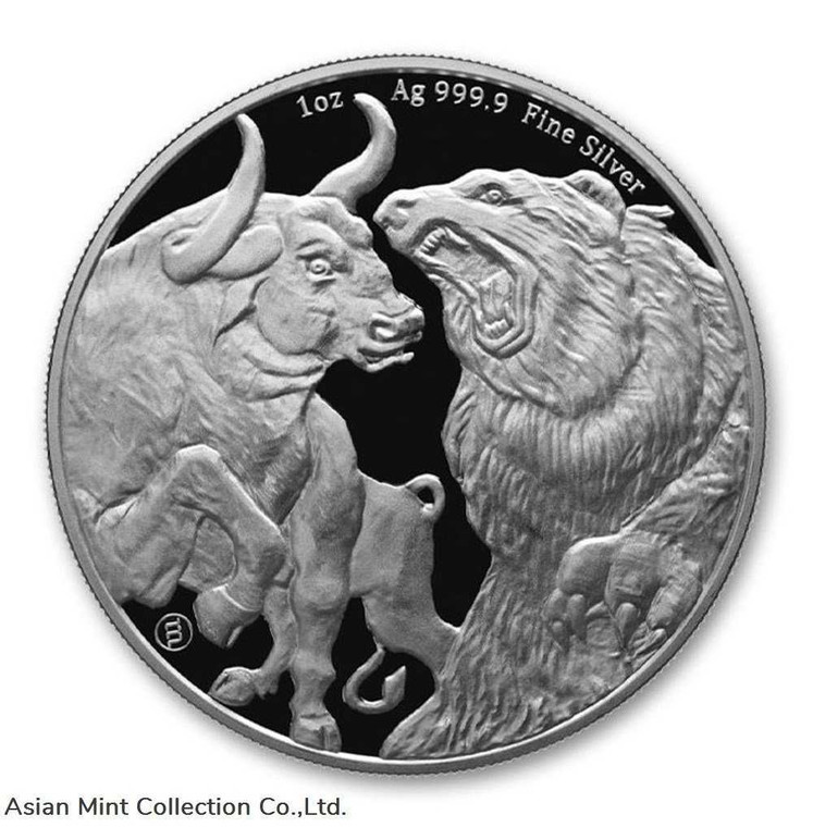 2022 1 oz $5 NZD Tokelau Silver Bull & Bear Coin BU physical Thailand No Show Mint