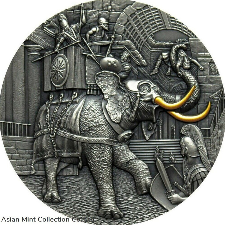 2022 - WAR ELEPHANT 2 Oz Silver Coin 5$ Niue
