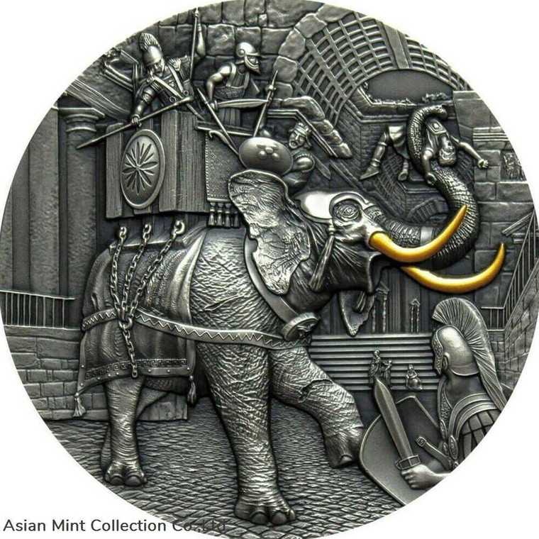 2022 - WAR ELEPHANT 2 Oz Silver Coin 5$ Niue physical Themes & Pop Culture Mint of Poland