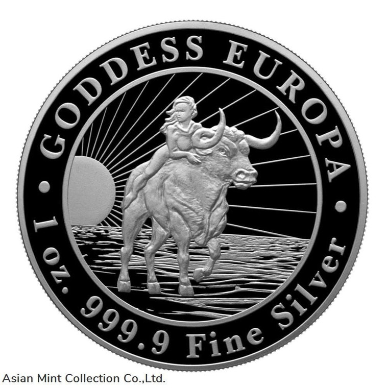 2022 1oz $5 NZD Tokelau Goddess Europa Silver Coin BU