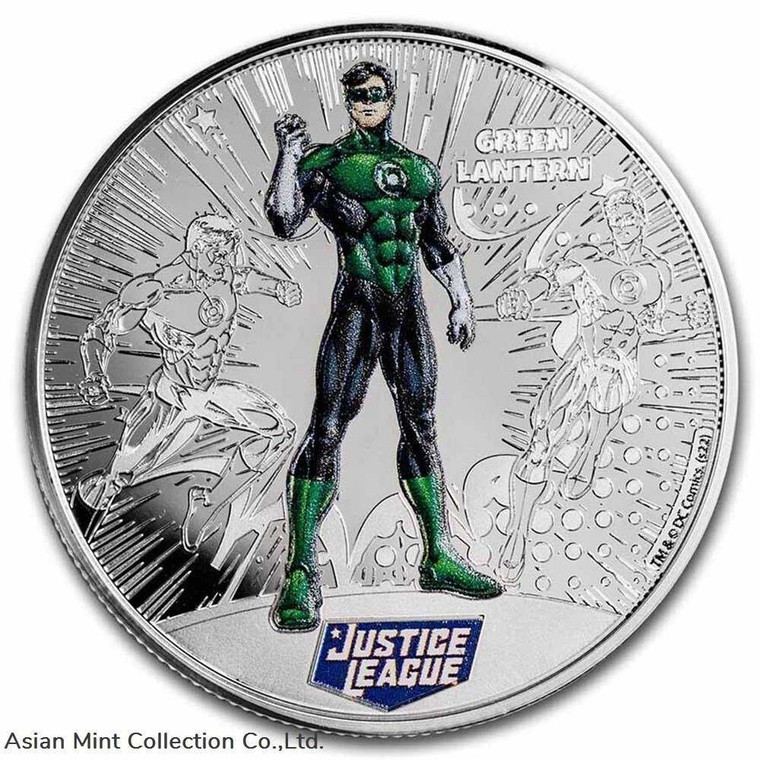 2022 - Justice League: Green Lantern 1/2 oz Silver Samoa physical Themes & Pop Culture No Show Mint
