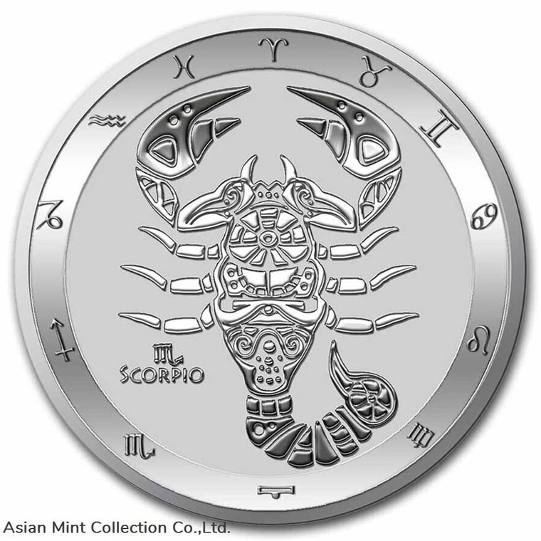 2022 - 1 oz .999 Silver $5 Zodiac Series: Scorpio in Capsule