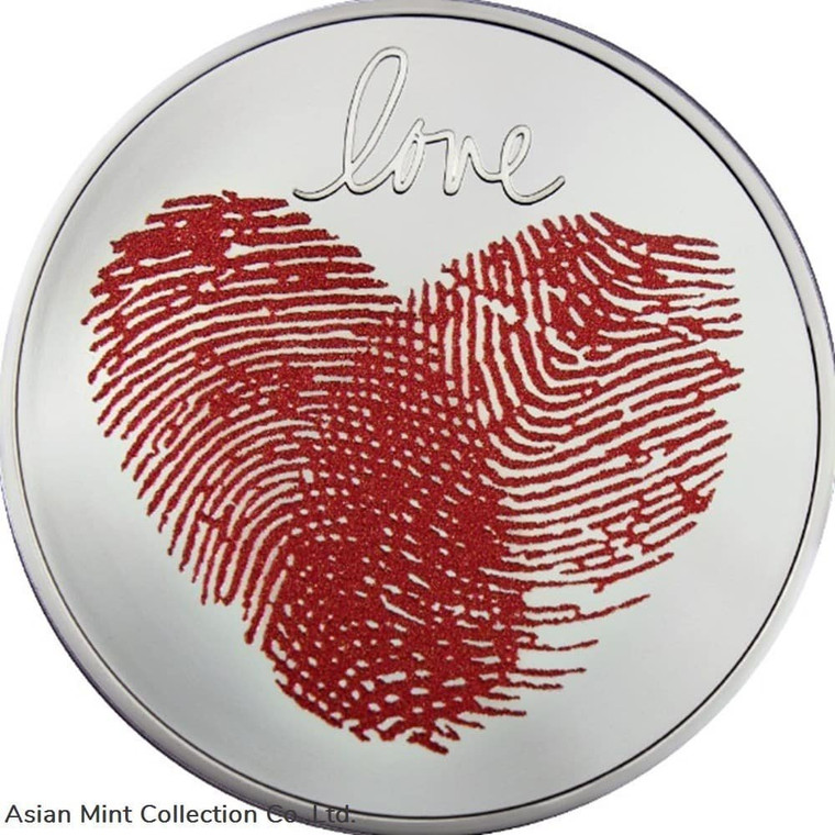 2021 - Love 1/2 oz Proof Silver Coin 2 Cedis Republic of Ghana