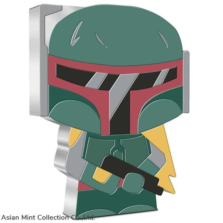 2020 Boba Fett 1 oz Pure Silver Chibi Coin, Original Star Wars. physical Themes & Pop Culture New Zealand Mint