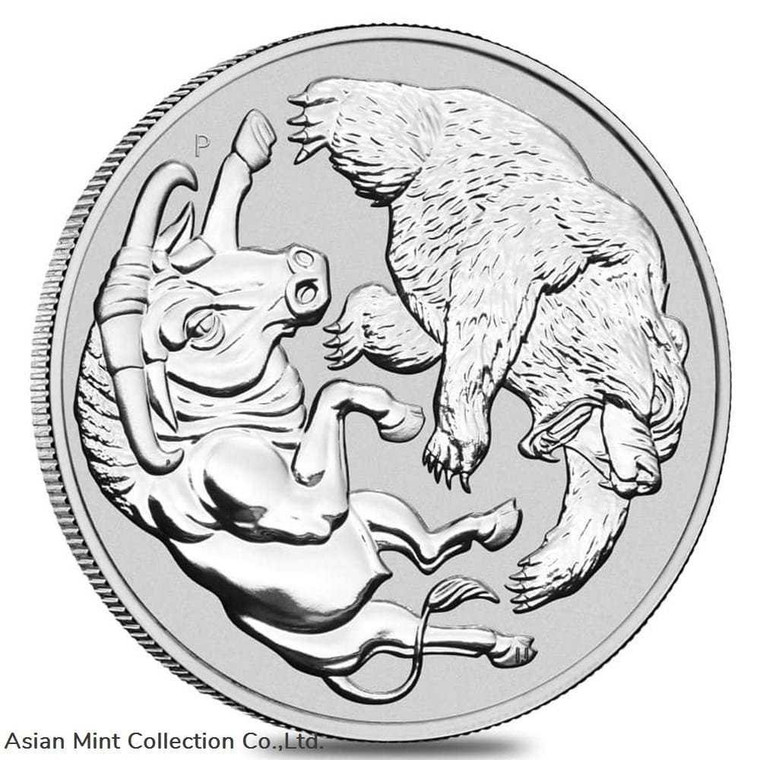 2020 - 1 oz Australian Silver Bull and Bear Coin (BU) physical Themes & Pop Culture Perth Mint