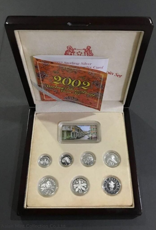 2002 Singapore ?? Sterling Silver Proof Coin Set With Original Box And Coa,
