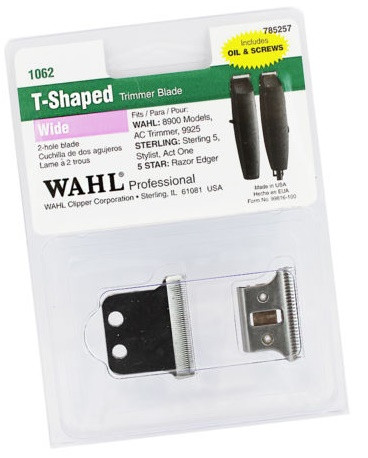 Wahl TShaped Trimmer Blade 1062 Wide 2Hole Replacement Blades Top