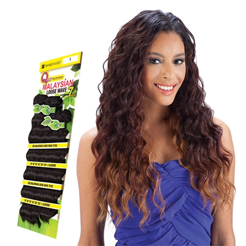 Milky Way Que Human Hair Blend Malaysian Loose Wave 7 Bundle (16", 18",  20") - Top Hair Wigs