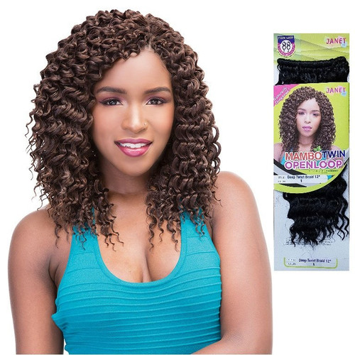 JANET COLLECTION TWIN LOOP MAMBO OPEN LOOP DEEP TWIST BRAID 12"