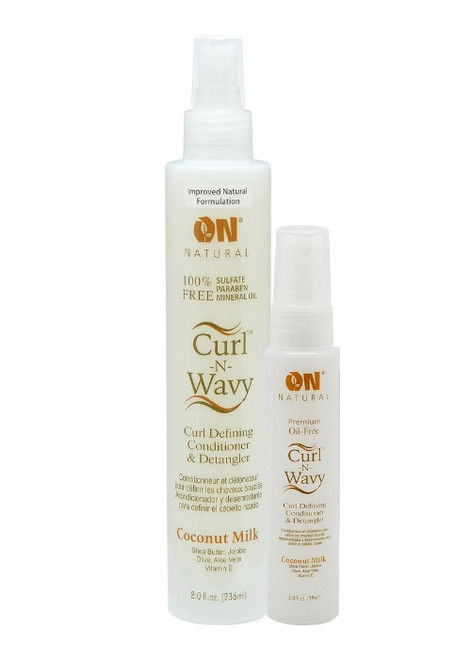 On Natural Curl-N-Wavy Curl Defining Conditioner & Detangler Coconut Milk 2oz/8oz