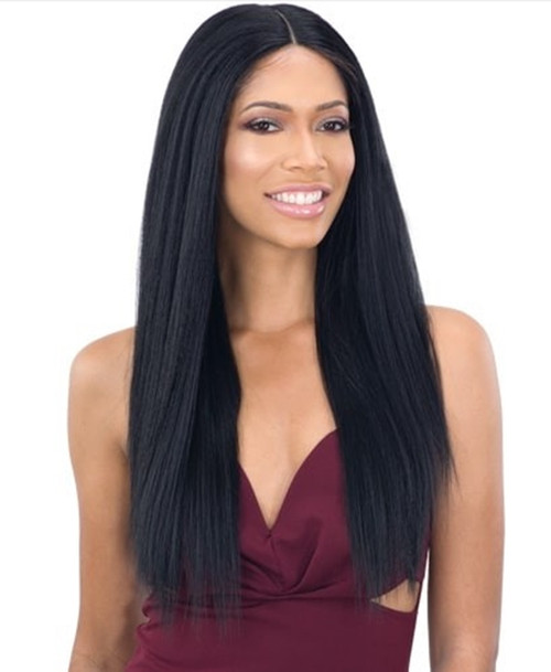 SHAKE N GO ORGANIQUE SYNTHETIC LACE FRONT WIG - LIGHT YAKY STRAIGHT 24"