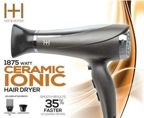 Hot & Hotter Ceramic Ionic 1875 Watt  Hair Dryer #5903