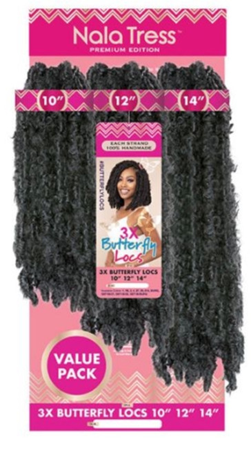 JANET COLLECTION NALA TRESS 3X BUTTERFLY LOCS 10"/12"/14" CROCHET BRAIDS