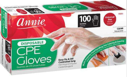 Annie Disposable CPE Gloves Universal Fit 100ct Clear