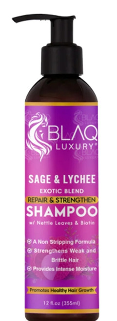 BLAQ LUZURY Sage and Lychee Exotic Blend Shampoo 12 oz.