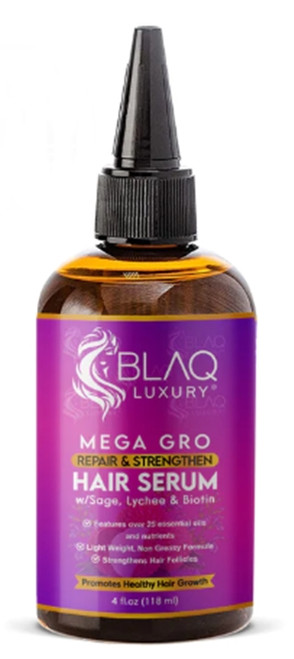 BLAQ LUXURY Mega Gro Repair and Strengthen Hair Serum 4 oz.
