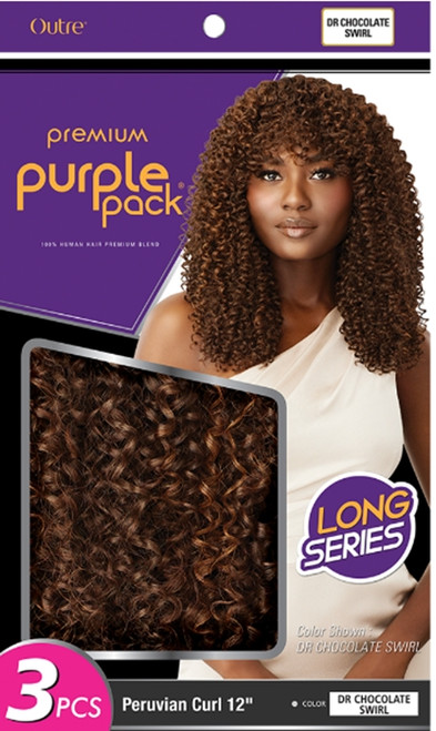 OUTRE Purple Pack 3pcs - PERUVIAN CURL 12″