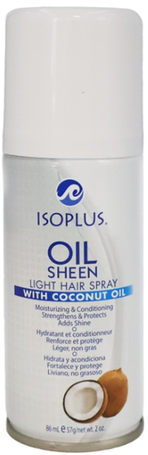 ISOPLUS Oil Sheen with Coconut Oil Light Hair Spray 2 oz