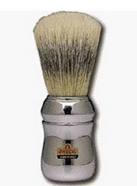 Marvy Omega Professional Shaving Brush #4 Silver Handle - Marvy Omega