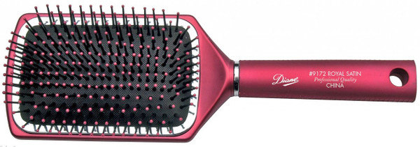 DIANE #9172 LARGE PROFESSIONAL SQUARE PADDLE 13 ROW NYLON TIPPED HAIR BRUSH