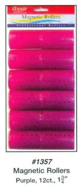 Annie Magnetic Rollers 12 Count Purple 4.4cm #1357A