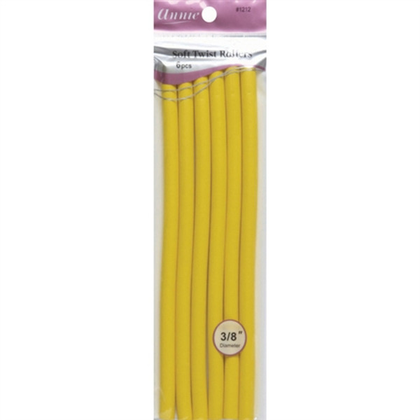 Annie 10" Soft Twist Roller Yellow 6 pcs #1212