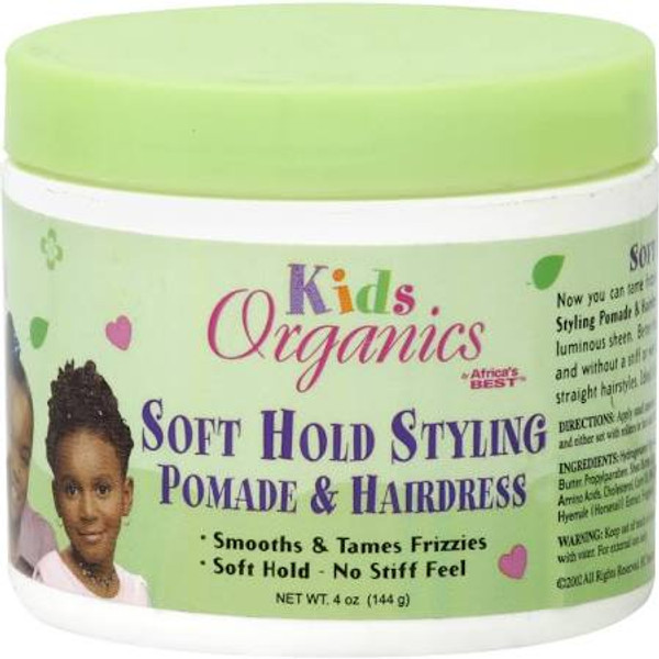 Africa's Best Kids Organics Pomade & Hairdress, Soft Hold Styling - 4 oz