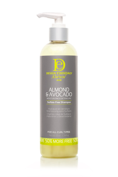 Design Essentials Natural Almond & Avocado Moisturizing & Detangling Sulfate Free Shampoo- 8oz 