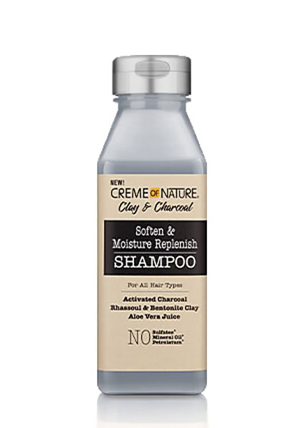  CREAM OF NATURE Clay & Charcoal Soften & Moisture Replenish Shampoo 12oz