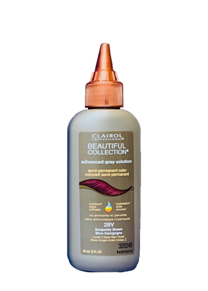 Clairol Beautiful Collection Advanced Gray Solution Semi-Permanent Hair Color Burgundy Brown 2RV 3oz
