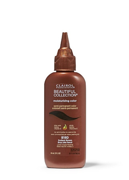 Clairol Beautiful CollectioN Semi-Permanent Moisturizing Color B18D Darkest brown 3oz