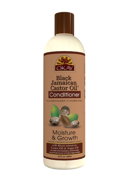  OKAY Black Jamaican Castor Oil, Moisture Growth Conditioner 12oz