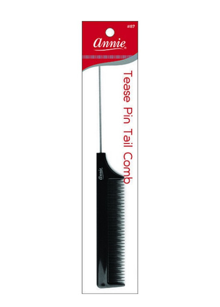 Annie Tease Pin Tail Comb Black #87