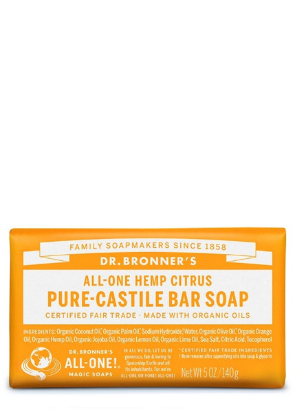 Dr Bronner's All-One Hemp Citrus Pure-Castile Bar Soap 5oz