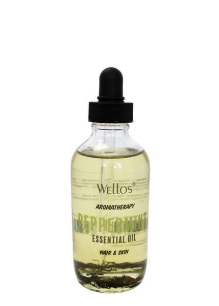 Wellos Aromatherapy Essential Oil Hair & Skin Peppermint 4oz