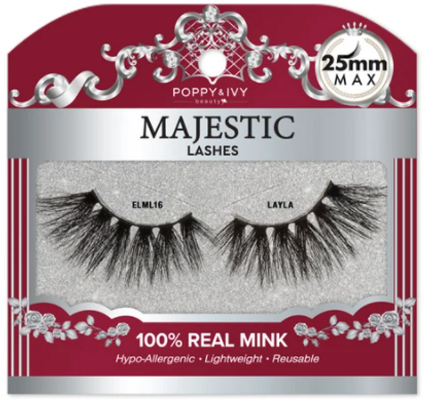 Absolute Newyork POPPY & IVY - 25 mm Max MAJESTIC Mink Lashes LAYLA #ELML16