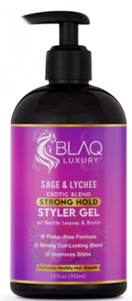 BLAQ LUXURY Sage & Lychee Strong Hold Styler Gel 12 oz.