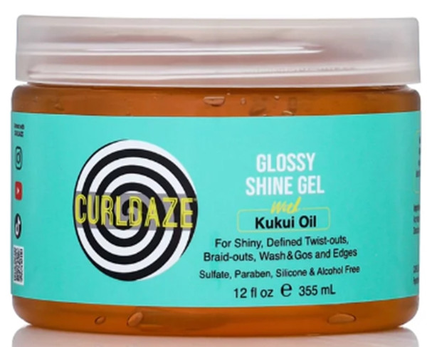 CURLDAZE Glossy Shine Gel with Kukui Oil 12 oz